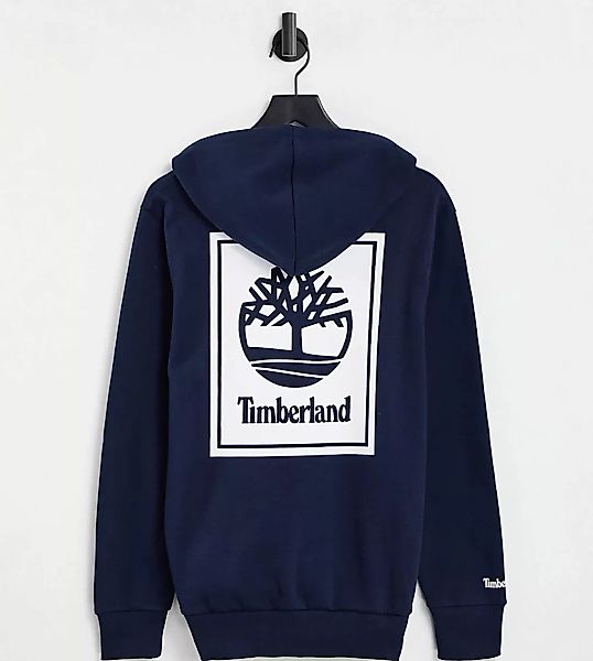 Timberland – Stack – Kapuzenpullover mit Rückenprint in Marineblau, exklusi günstig online kaufen