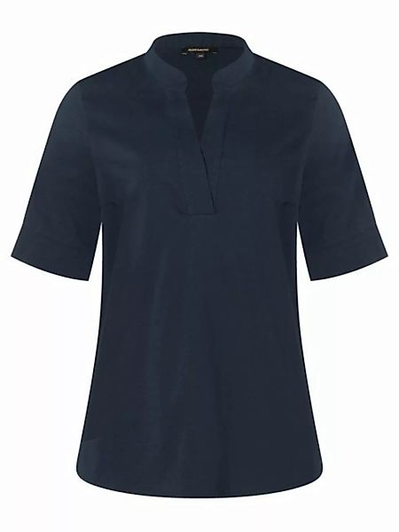 Baumwoll/Stretch Bluse mit Stehkragen, marine, Sommer-Kollektion günstig online kaufen