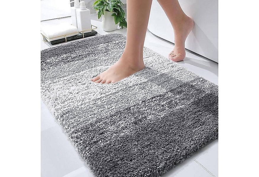 FOUORTUNATE-BEE Badematte Badteppich Grau – Saugstarke Badematte mit Gummir günstig online kaufen