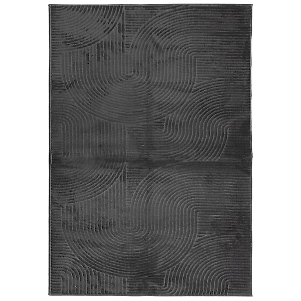 vidaXL Teppich Iza Kurzflor Skandistil Anthrazit 140x200 Cm 1951401 günstig online kaufen