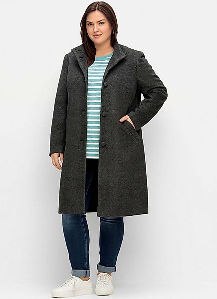 Sheego Langmantel Mantel mit Stehkragen, in flauschiger Qualität günstig online kaufen