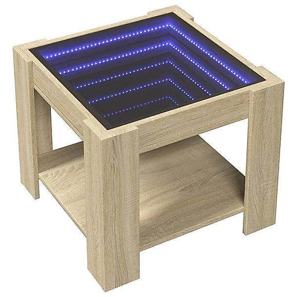 vidaXL Couchtisch LED-Couchtisch Sonoma Eiche 53x53x45 günstig online kaufen