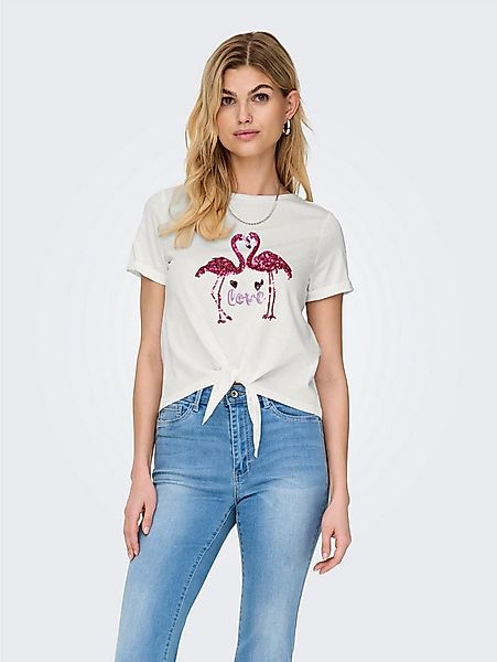 ONLY Kurzarmshirt ONLDORA S/S KNOT FOLD-UP TOP JRS Baumwolle, regular fit, günstig online kaufen