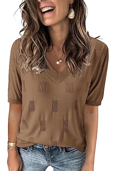 Arach&Cloz Strickpullover Arach&Cloz Damen Kuzrarm Pullover V Ausschnitt So günstig online kaufen