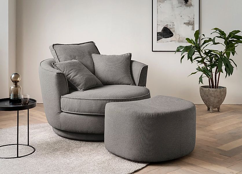 Leonique Drehsessel »MAISIE, Love Seat XXL Lese-Sessel, Big-Sessel mit Hock günstig online kaufen