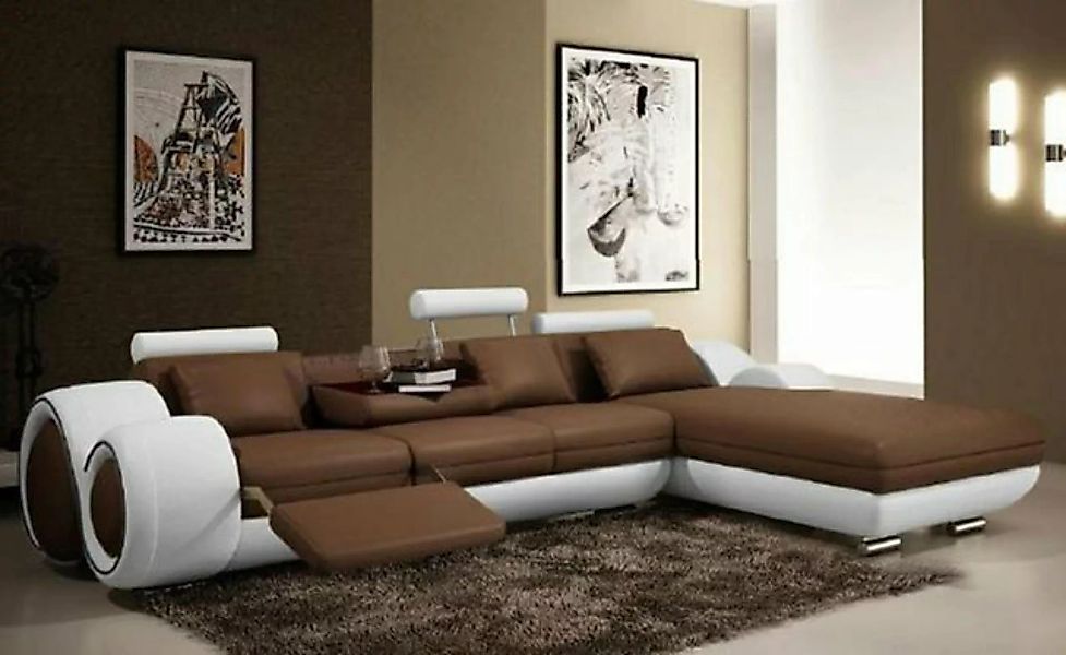JVmoebel Ecksofa Modernes Ledersofa Ecksofa Wohnzimmer Couch Polster Sofa, günstig online kaufen