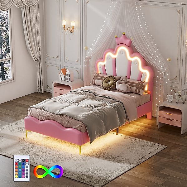 Flieks Polsterbett, LED Kinderbett Einzelbett mit günstig online kaufen