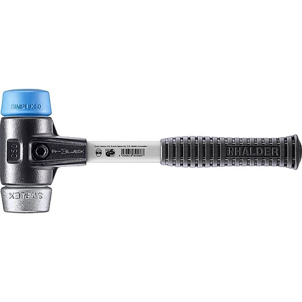 Halder Simplex Schonhammer Ø 50 mm TPE-soft Blau   Weichmetall mit Verstärk günstig online kaufen