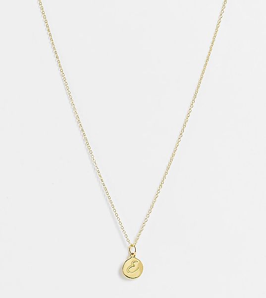 ASOS DESIGN – Vergoldete Halskette aus Sterlingsilber mit Münzanhänger und günstig online kaufen
