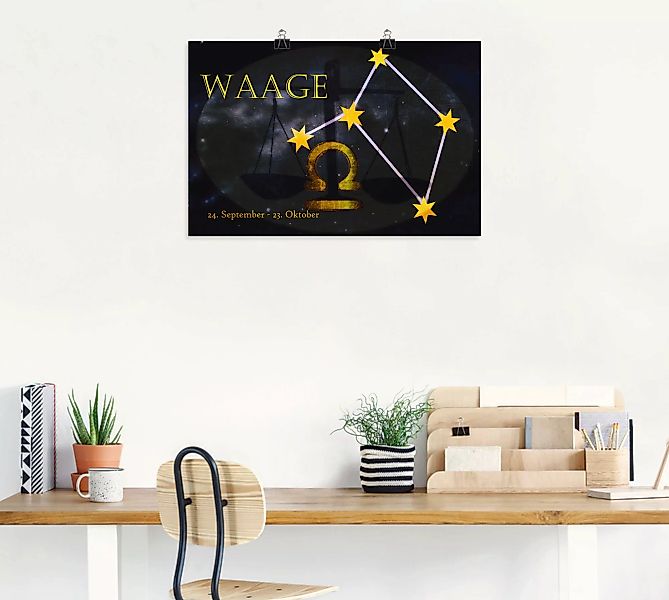 Artland Wandbild »Sternzeichen - Waage«, Bilder von Sternzeichen, (1 St.) günstig online kaufen