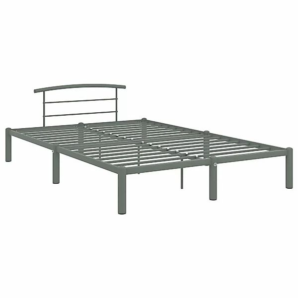 vidaXL Bettgestell, Bettrahmen Grau Metall 160x200 cm günstig online kaufen