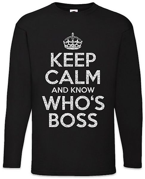 Urban Backwoods Langarmshirt Keep Calm And Know Who's Boss Langarm T-Shirt günstig online kaufen