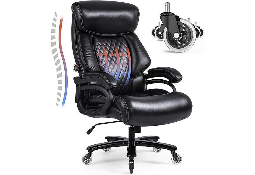 LuxusKollektion Chefsessel Chefsessel Bürostuhl 200kg Belastbarkeit Leder D günstig online kaufen