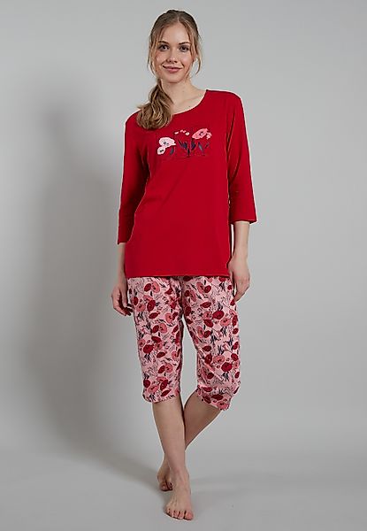 GÖTZBURG Pyjama, mit Print, Rundhalsausschnitt, Baumwolle, feminin, leicht günstig online kaufen
