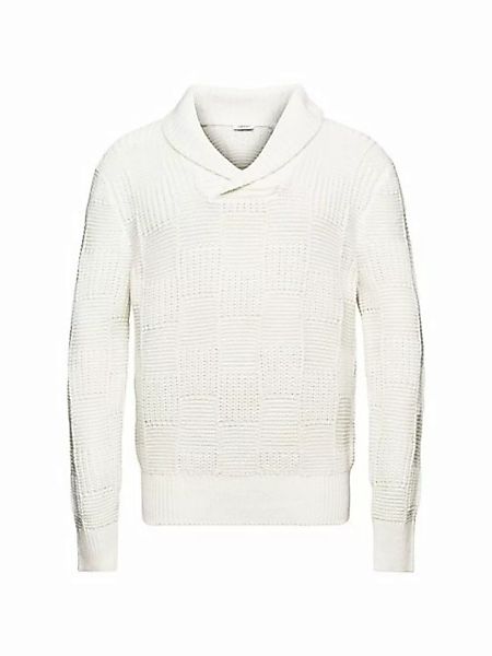 Esprit V-Ausschnitt-Pullover Grobstrick-Pullover mit Schalkragen günstig online kaufen