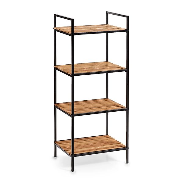 Zeller Standregal mit 4 Ablagen Bambus/Metall 95 cm x 33 cm x 39 cm Schwarz günstig online kaufen