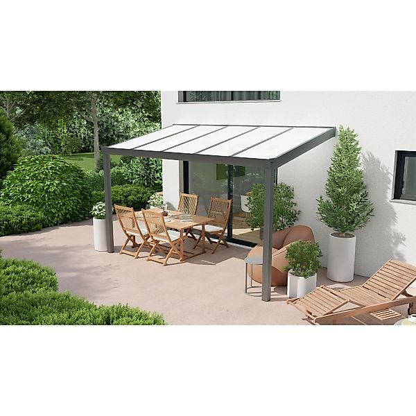 Terrassenüberdachung Professional 400 cm x 250 cm Anthrazit Struktur PC Opa günstig online kaufen