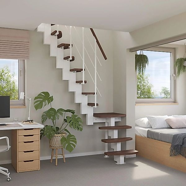 Treppen Intercon Raumspartreppe Quadro Mittelholmtreppe 13 Stufen Buche Dun günstig online kaufen