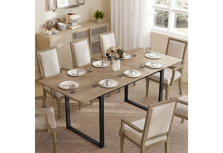 HOMCOM Esstisch für 6-8 Personen, 140-180 cm, rechteckiger Küchentisch mit günstig online kaufen