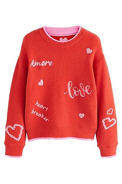 Next Sweater Kuscheliger Valentins-Pullover mit Stickerei (1-tlg) günstig online kaufen