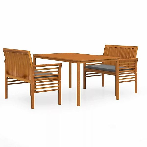 Vidaxl 3-tlg. Garten-essgruppe Mit Kissen Massivholz Akazie günstig online kaufen