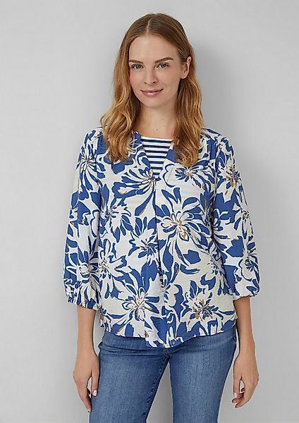 s.Oliver Kurzarmbluse Bluse Viskosemix-Bluse im Relaxed Fit mit Raffung günstig online kaufen