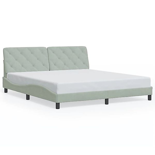 vidaXL Bettgestell ohne Matratze Hellgrau 180x200 cm Samt 3207935 günstig online kaufen