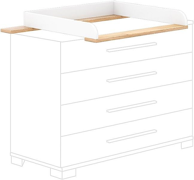 PAIDI Wickelaufsatz YOLANDA in Weiß mit Eiche-Dekor, zur Erweiterung der Ko günstig online kaufen