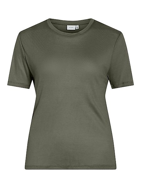 Vila T-Shirt Rundhals Enger Schnitt Kurzarm günstig online kaufen