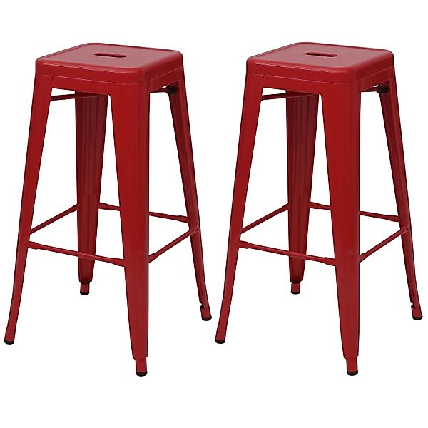 PROREGAL 2er-Set Barhocker Sitzhöhe 77cm Metall Industriedesign Stapelbar R günstig online kaufen