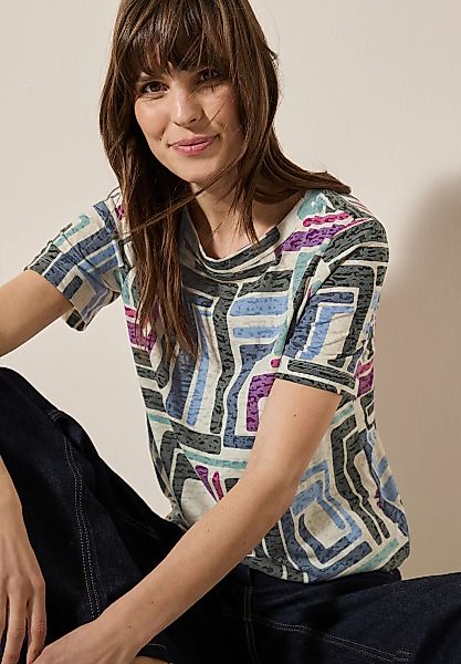 Cecil T-Shirt, mit Print und Burn-Out-Optik günstig online kaufen
