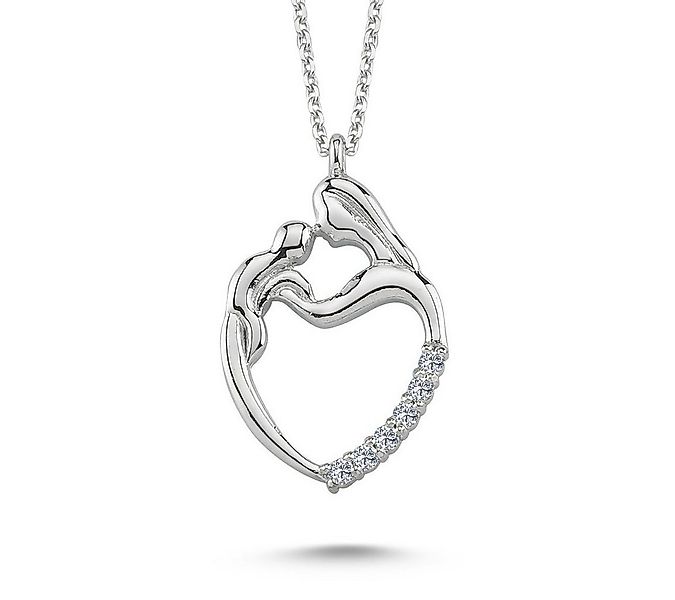 EinStein Diamant Goldkette Mutter-Kind Halskette Diamant Anhänger 14 Karat günstig online kaufen