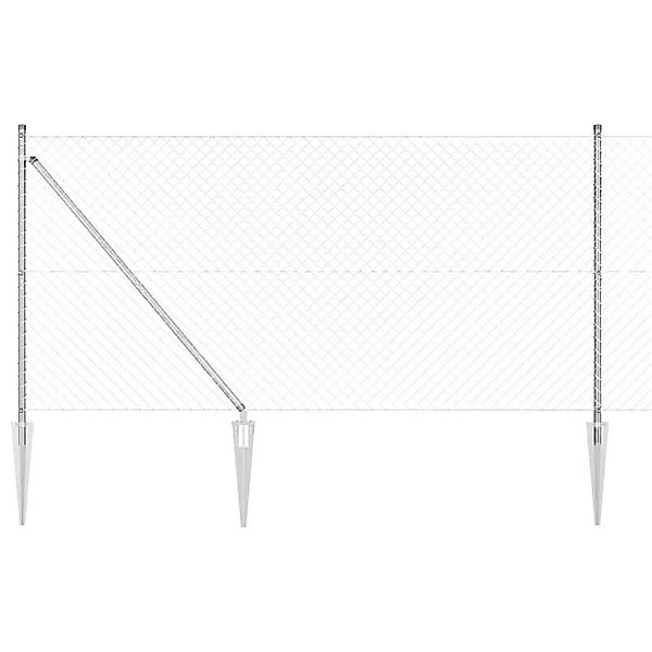vidaXL Zaunpfosten Silber 10 x 1,4 m 40 x 40 mm Maschen Stahl 3351207 günstig online kaufen
