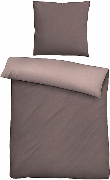 Biberna Wendebettwäsche "Hermal" 2 Stk. Flanell in Melangeoptik, Winterbett günstig online kaufen