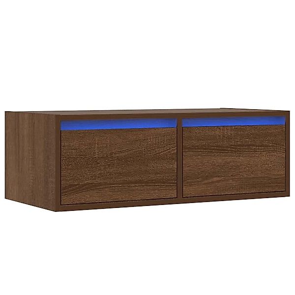 vidaXL TV-Schrank mit LED-Leuchten Braun Eichen-Optik 75x35,5x25 cm 860235 günstig online kaufen