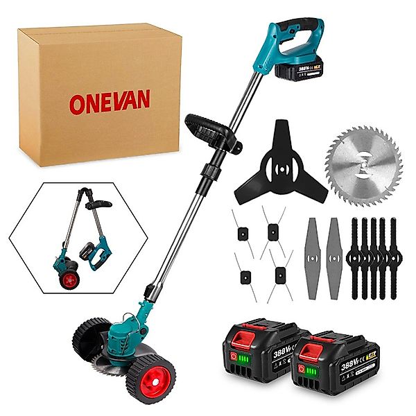 ONEVAN Akku-Rasentrimmer Elektrischer Rasentrimmer 4-in-1 Rasentrimmer günstig online kaufen