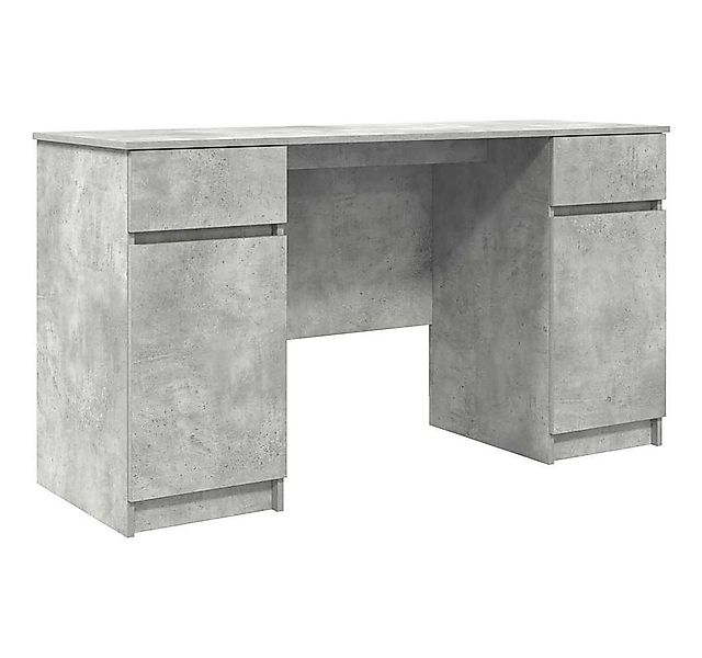 vidaXL Schreibtisch Schreibtisch mit Regal Betongrau 140 x 49 x 76 cm Holzw günstig online kaufen