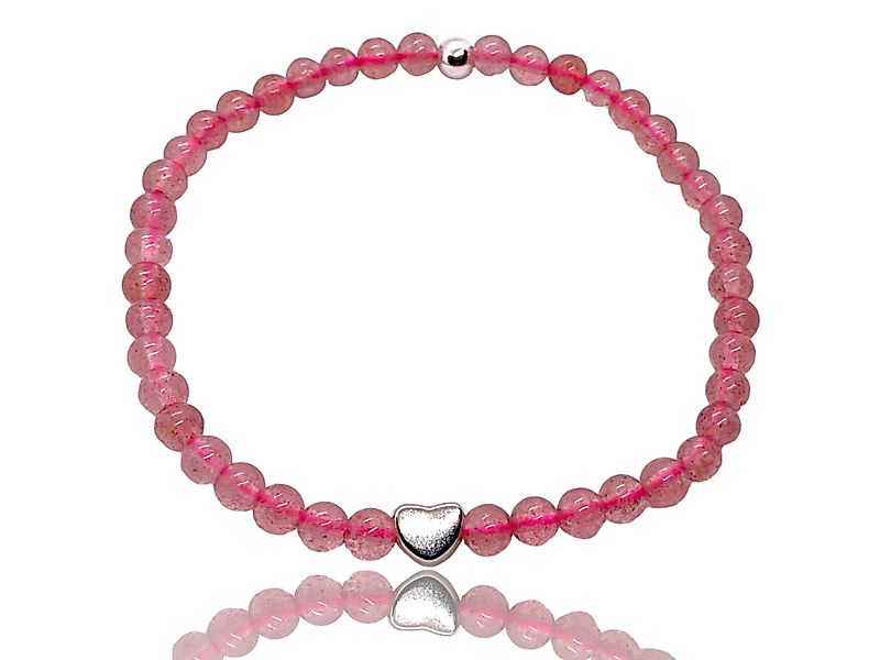 Steinfixx® Perlenarmband Edelstein Erdbeerquarz mit 925 günstig online kaufen