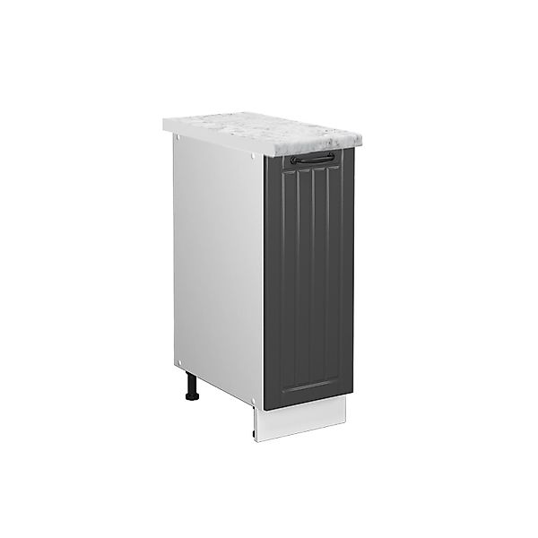 Vicco Apothekerschrank Fame-Line Weiß/Dunkelgrau 30 cm ohne Arbeitsplatte günstig online kaufen