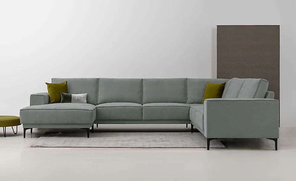OTTO home Wohnlandschaft »XXL Sofa Oland, Struktur, Flachgewebe, Luxus-Micr günstig online kaufen