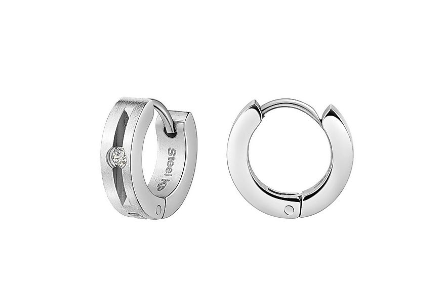 Zeeme Paar Creolen Edelstahl glanz Zirkonia günstig online kaufen