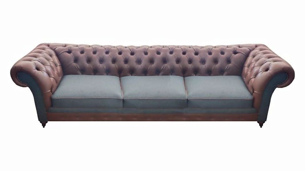 JVmoebel Chesterfield-Sofa Sitzmöbel Chesterfield Leder Sofa Couch Dreisitz günstig online kaufen