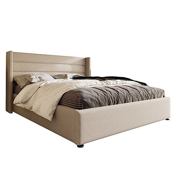 Gotagee Polsterbett Doppelbett Leinen flaches Bett Hydraulisch mit Lattenro günstig online kaufen