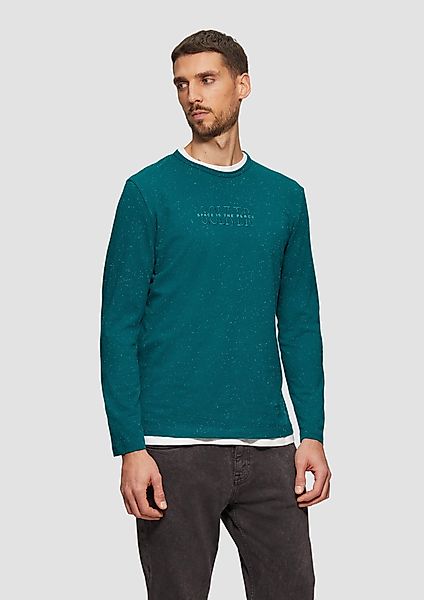 s.Oliver Langarmshirt Meliertes Longsleeve aus Jersey günstig online kaufen