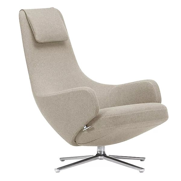 Vitra - Repos Sessel - beige/grau/Sitzfläche Stoff Dumet 03/Stoff mit Doppe günstig online kaufen