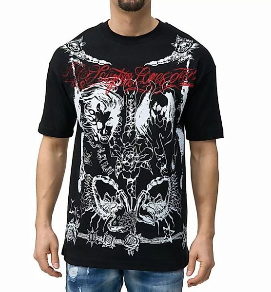 Black Island T-Shirt Herren OVERSIZE T-Shirt mit Print Schwarz L günstig online kaufen