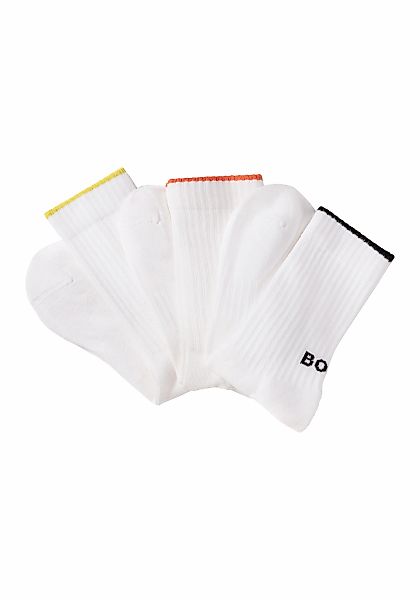 BOSS Businesssocken "3PQS Rib Logo Bam", (Packung, 3 Paar), mit Kontraststr günstig online kaufen
