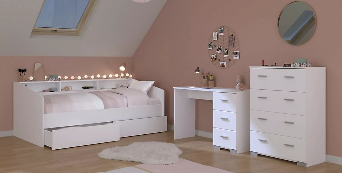 Parisot Stauraumbett Parisot Sleep 44-Kinderzimmer Stauraumbett Weiß 90x200 günstig online kaufen