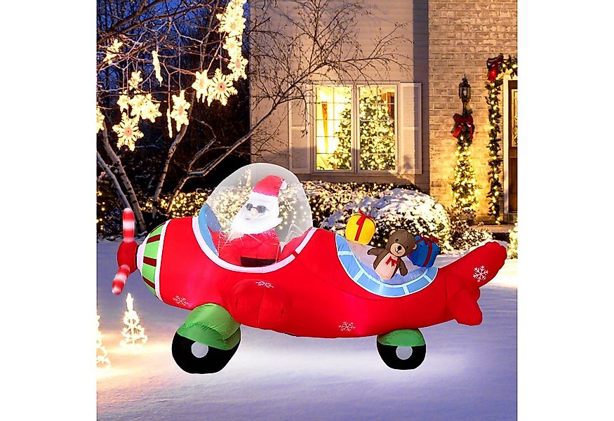 COSTWAY Weihnachtsfigur (1 St), Aufblasbarer Weihnachtsmann, LED Weihnachts günstig online kaufen