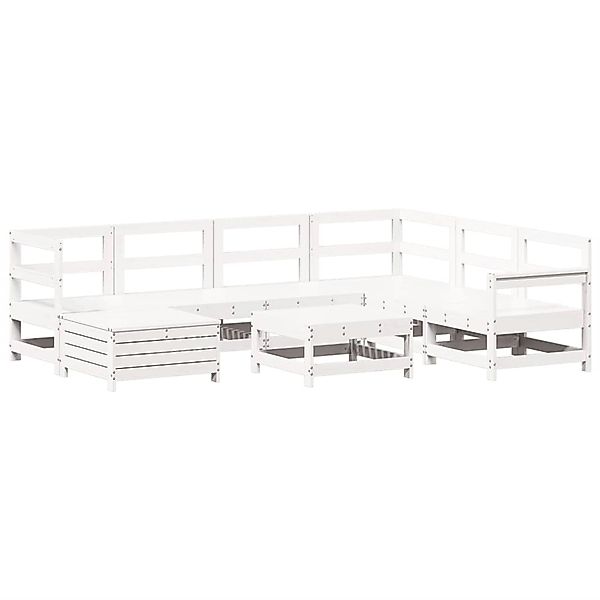 vidaXL 8-Tlg Garten-Sofagarnitur Weiß Massivholz Kiefer 3250597 günstig online kaufen